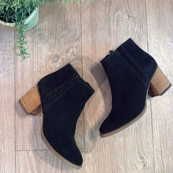 NEARLY NEW WATERPROOF SUEDE BLONDO NINA WHIPSTITCH ANKLE BOOT BLACK SIZE 8 - Picture 4 of 10